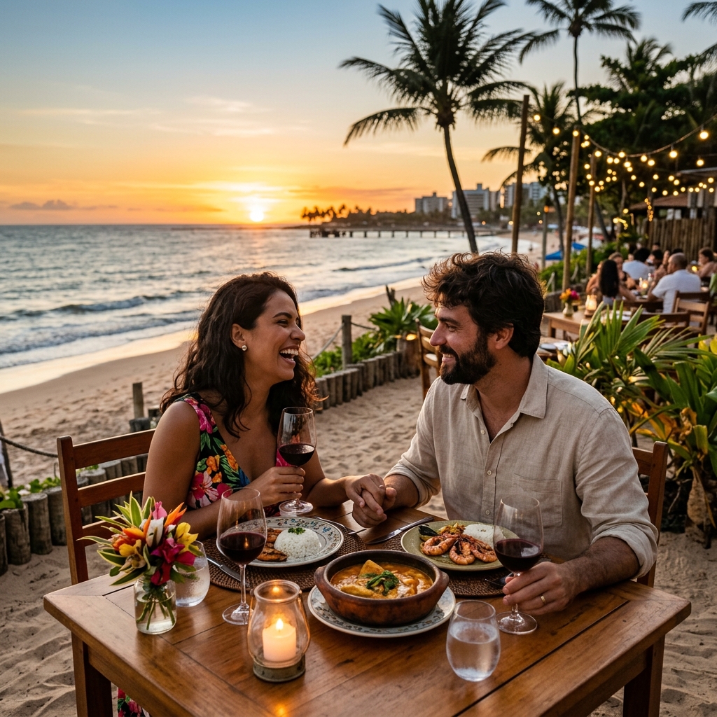 Casal jantando em restaurante